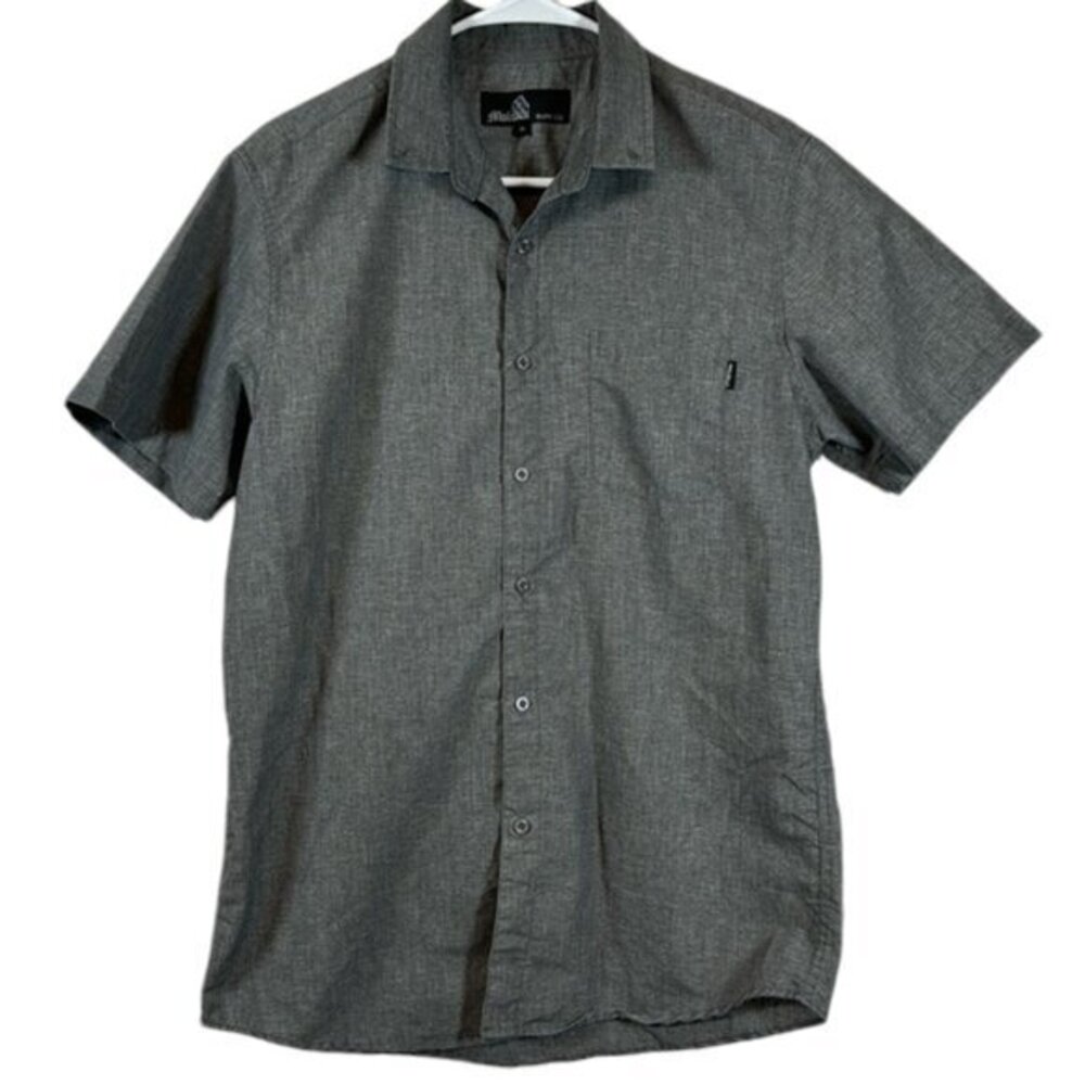 Molokai Surf Charcoal Gray Button Down Shirt Size Med EUC #1080